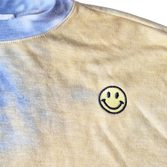 LUSH Tie Dye Smiley Face Long‎ Sleeve Crew Neck Pullover Sweatshirt Top Large - Picture 6 of 11